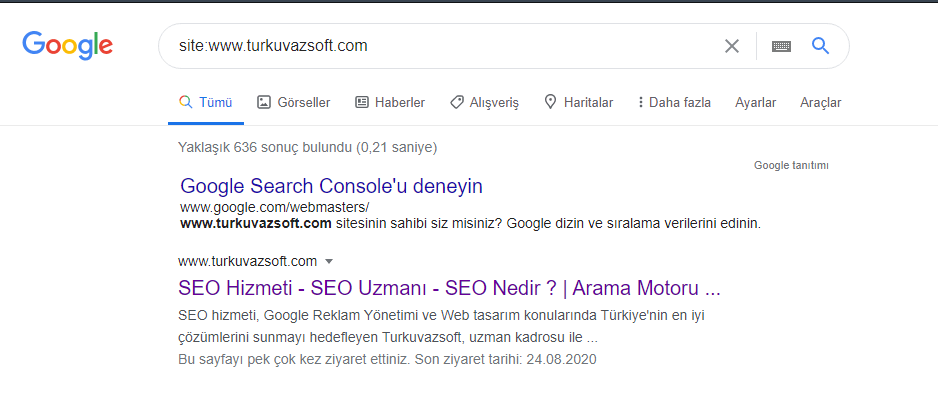 site dizine ekleme işlemleri